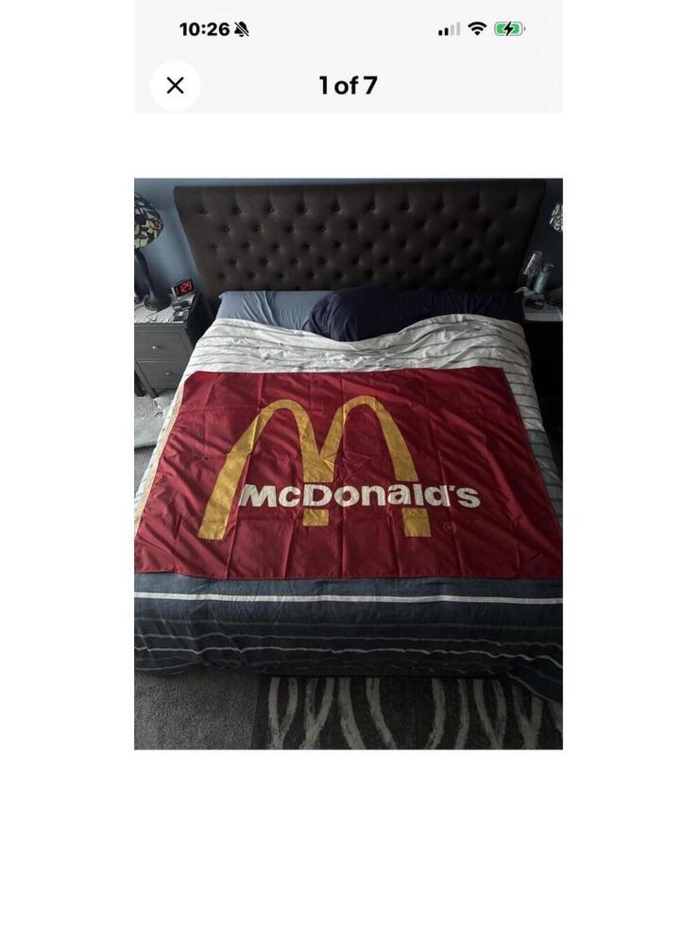 vtg McDonald’s Restaurant Flag 4’x6’ Stitched Sewn 1980s Genuine Nylon [COPY]